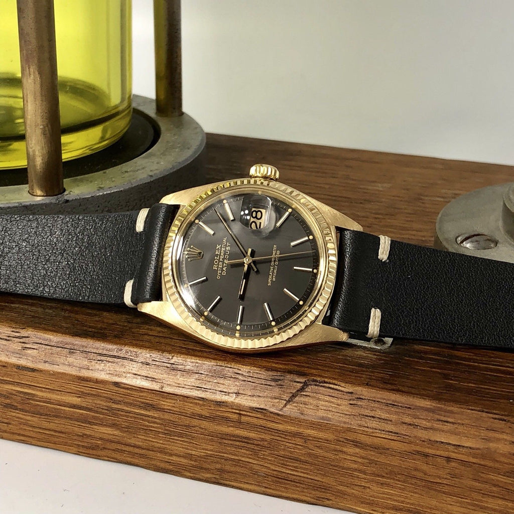 Vintage Rolex 1601 Date just 18k gold Rare Original Gray Dial 1961