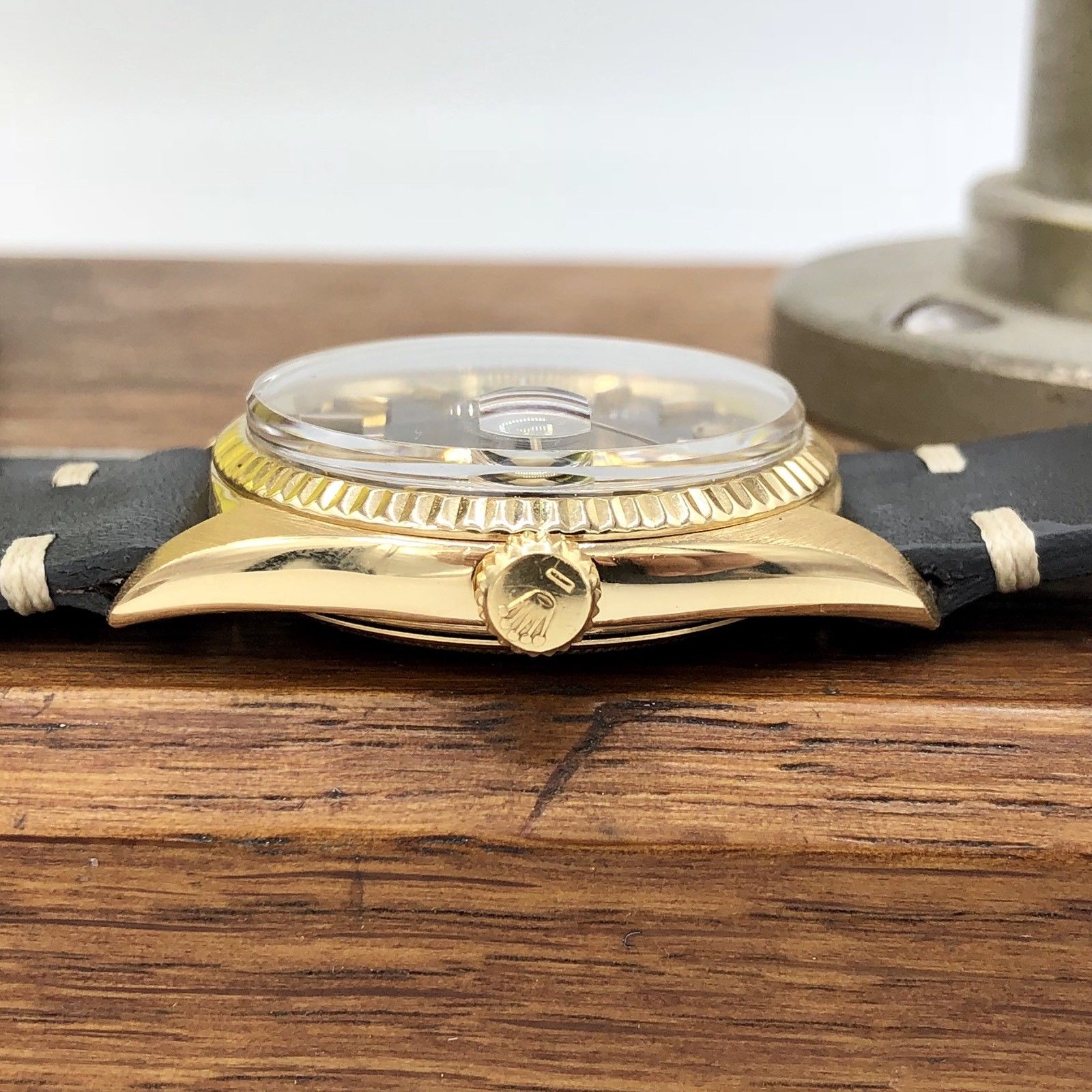 Vintage Rolex 1601 Date just 18k gold Rare Original Gray Dial 1961