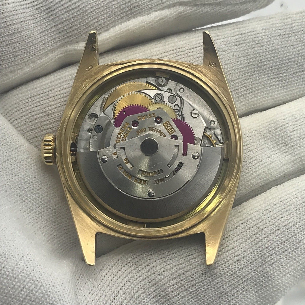 Vintage Rolex 1601 Date just 18k gold Stella Tiffany Dial Box & Papers full set