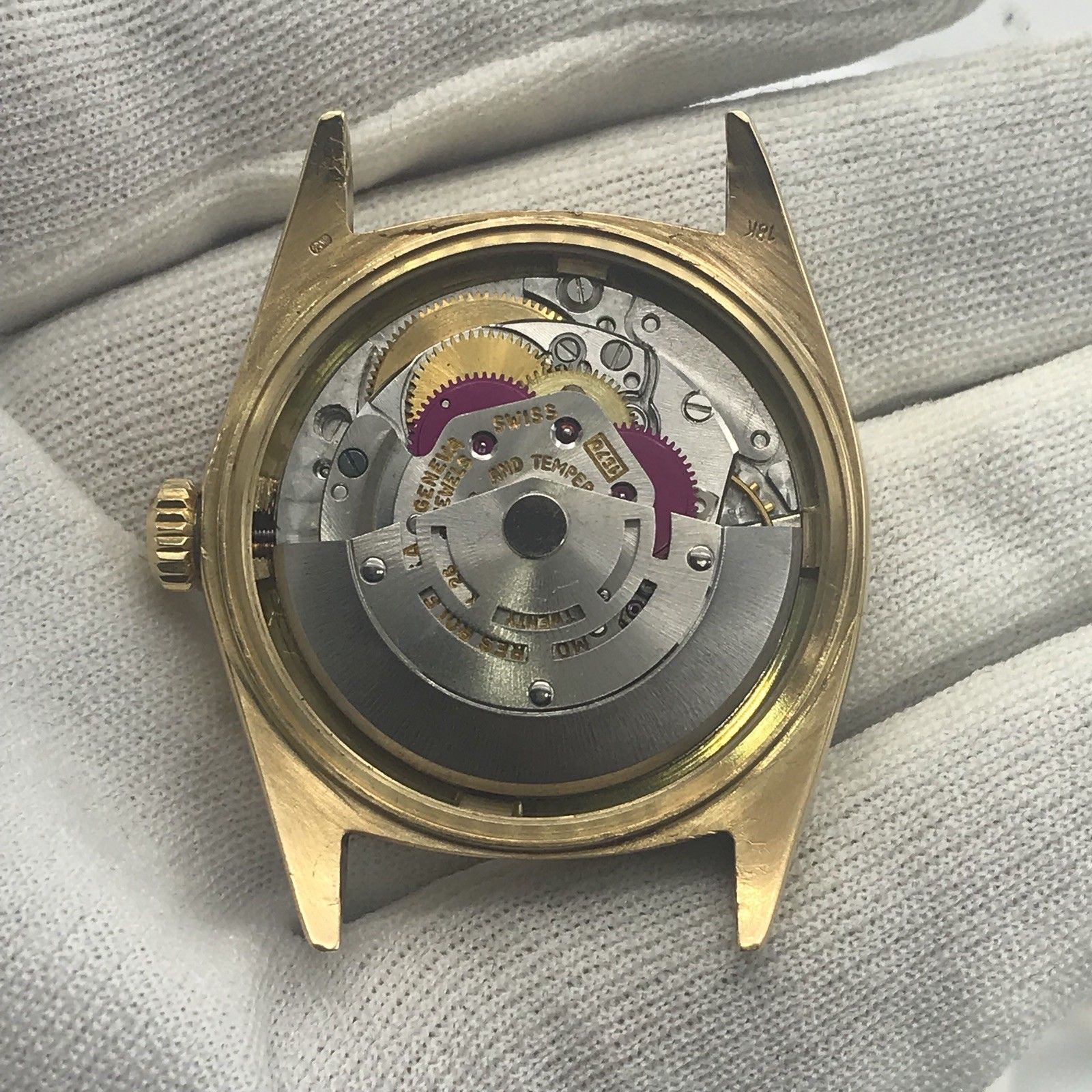 Vintage Rolex 1601 Date just 18k gold Stella Tiffany Dial Box & Papers full set