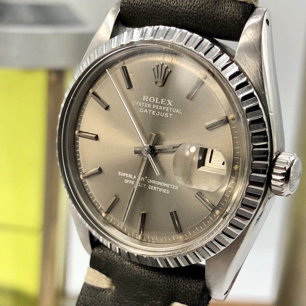 Vintage Rolex 1603 Date just Original Gray Sigma Dial 1977