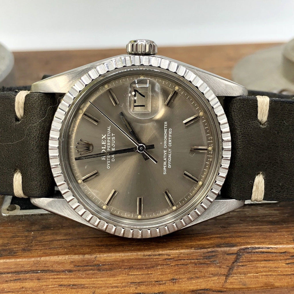 Vintage Rolex 1603 Date just Original Gray Sigma Dial 1977