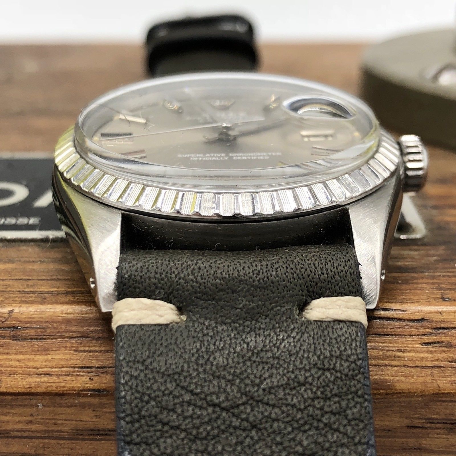 Vintage Rolex 1603 Date just Original Gray Sigma Dial 1977