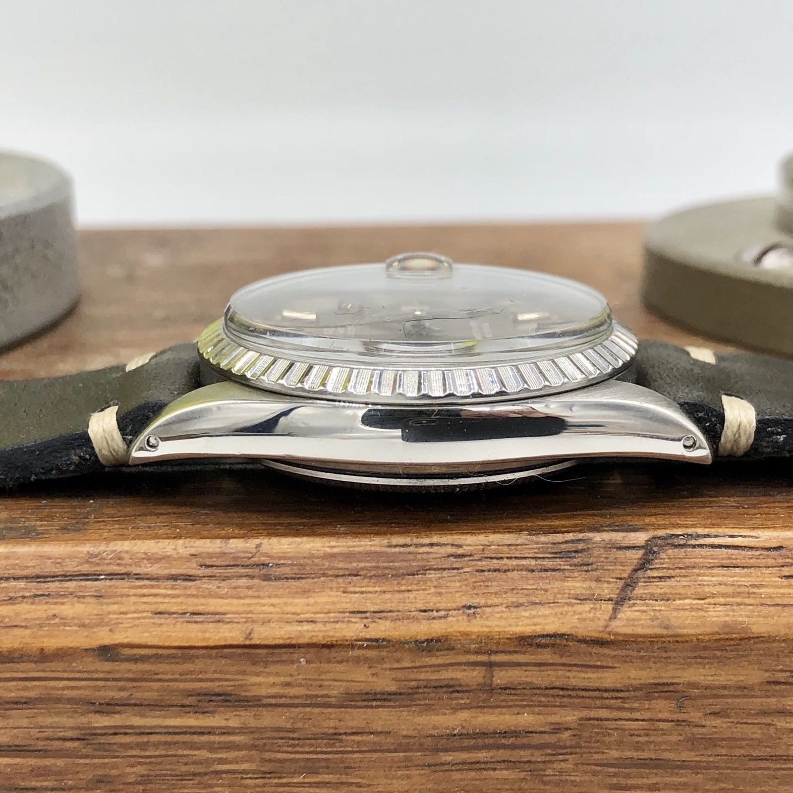 Vintage Rolex 1603 Date just Original Gray Sigma Dial 1977