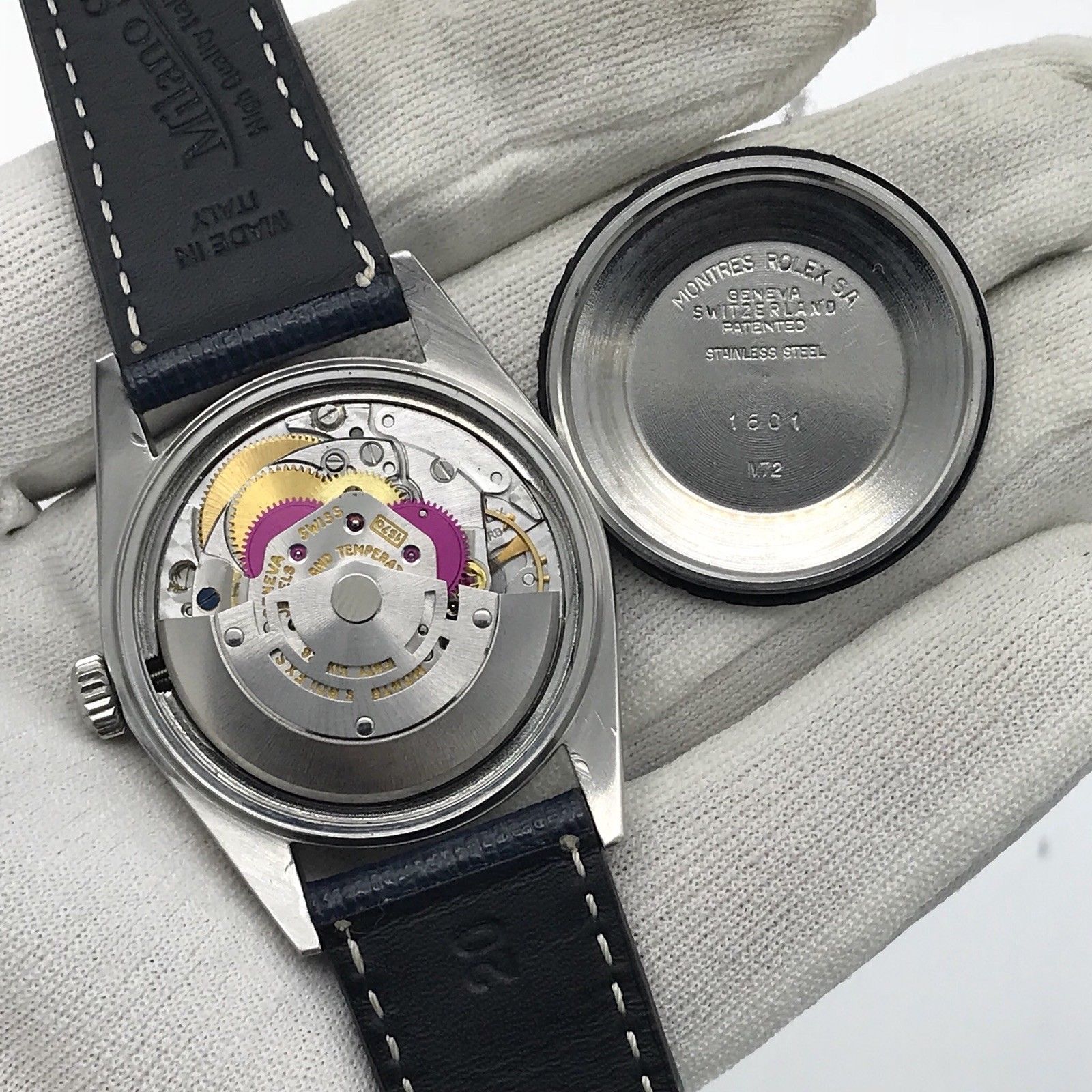 Vintage Rolex 1603 Date just Original Gray Sigma Dial Box & Papers fullset 1972