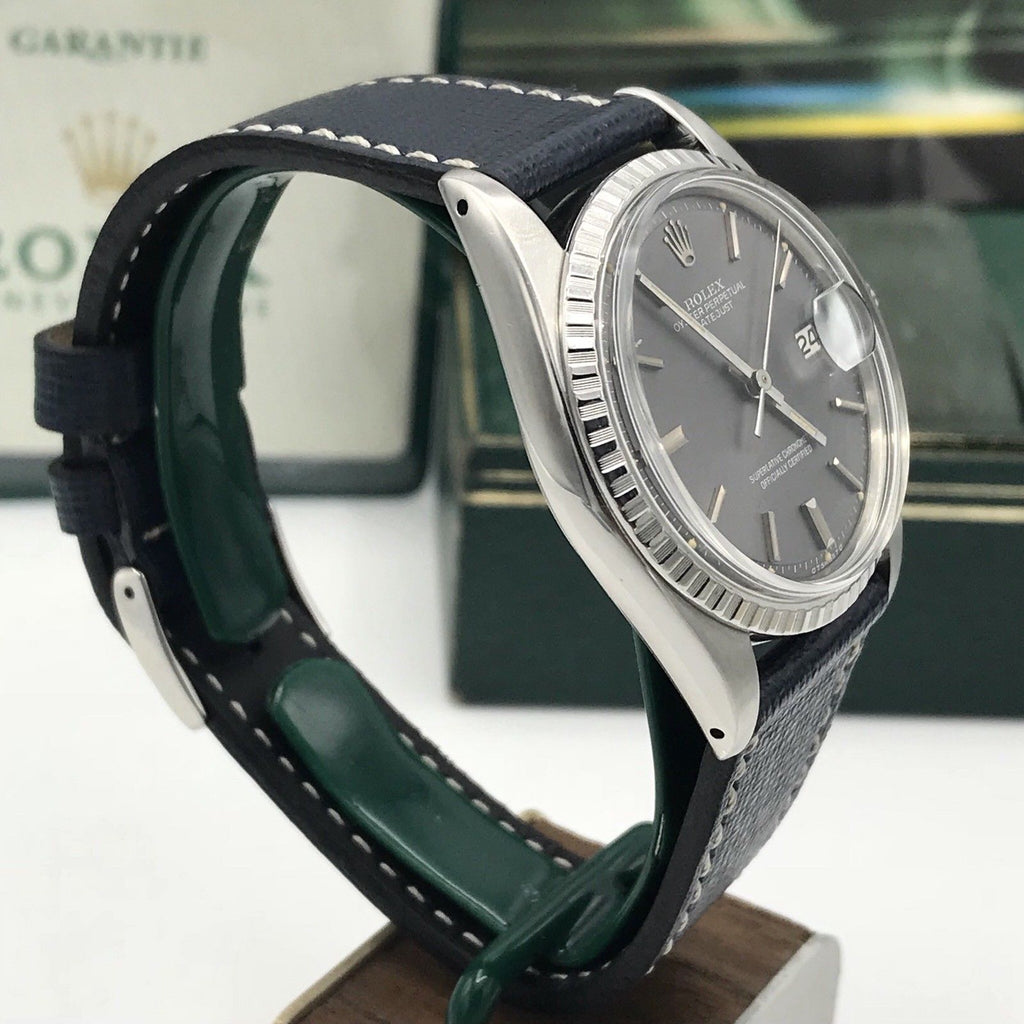 Vintage Rolex 1603 Date just Original Gray Sigma Dial Box & Papers fullset 1972