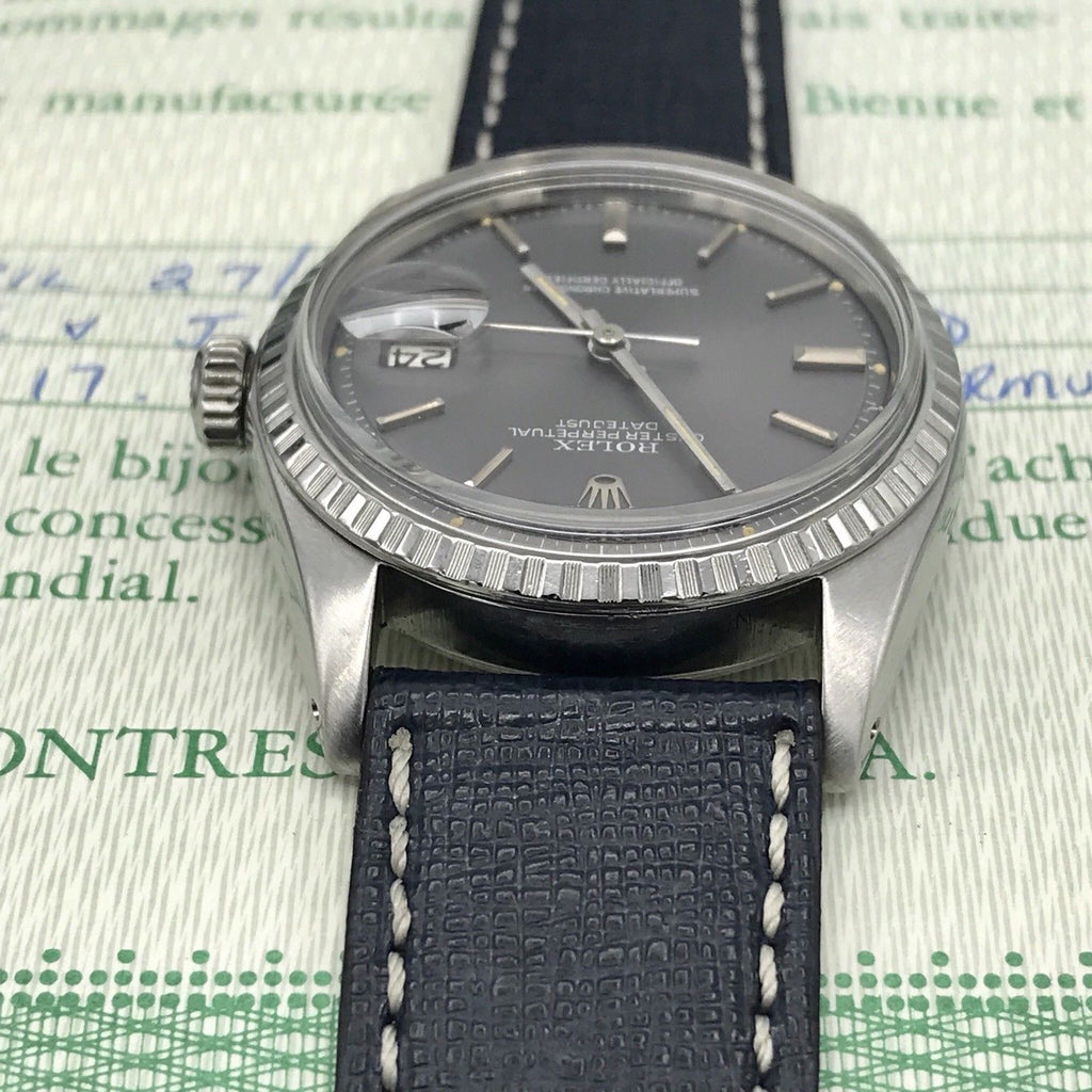 Vintage Rolex 1603 Date just Original Gray Sigma Dial Box & Papers fullset 1972