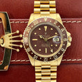 1977 Vintage Rolex GMT Master 1675 Gold Unpolished Mint Condition Brown Nipple