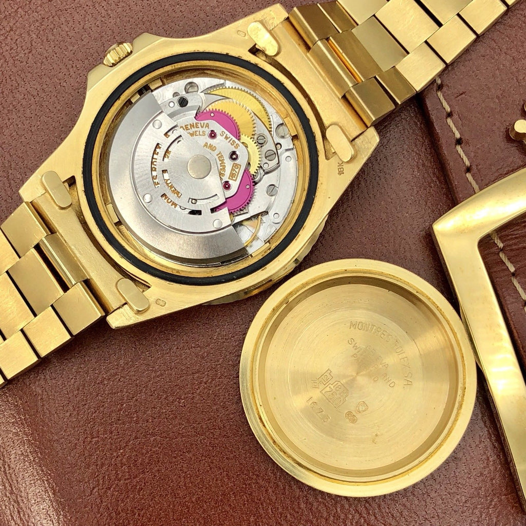 1977 Vintage Rolex GMT Master 1675 Gold Unpolished Mint Condition Brown Nipple