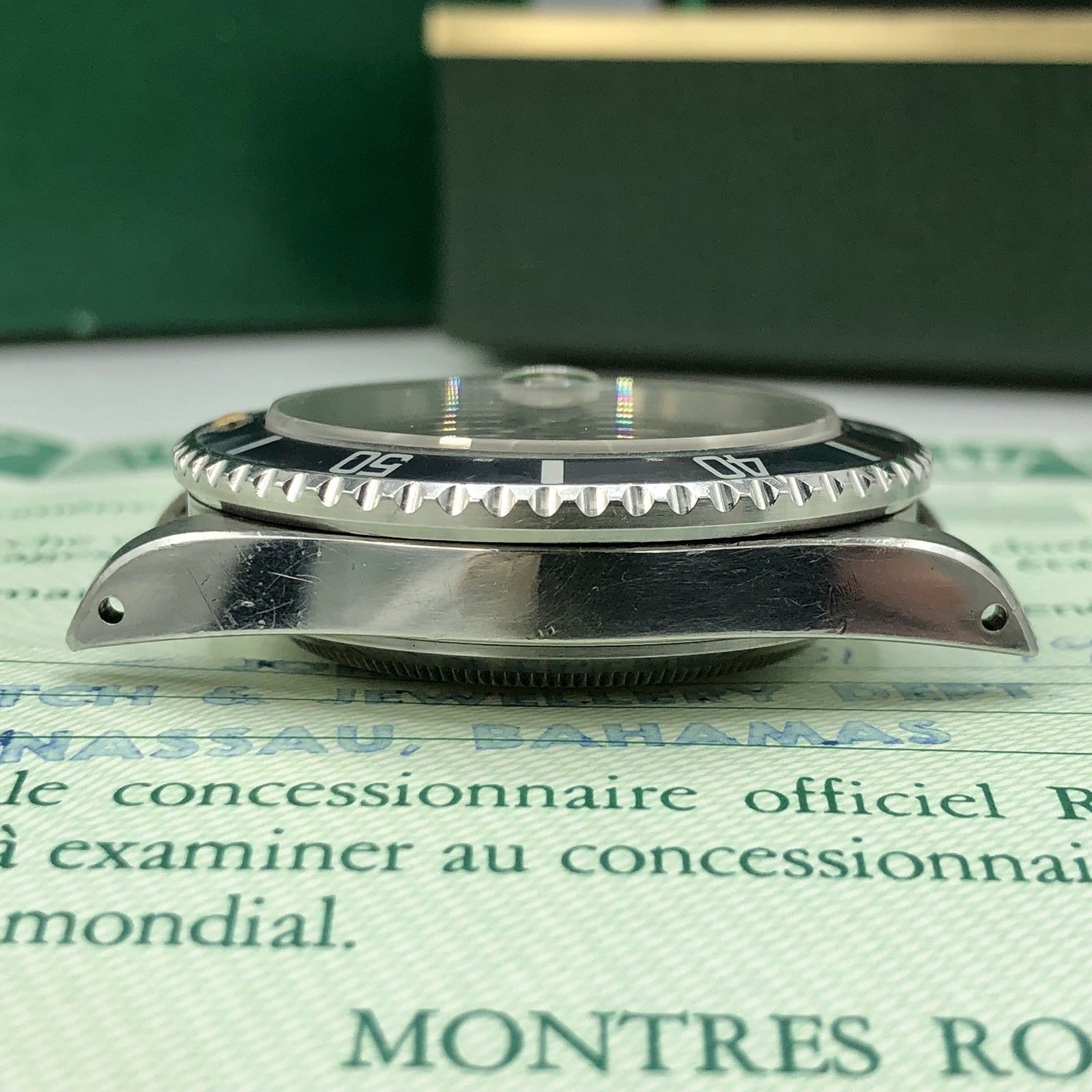 Vintage Rolex 16800 Submariner Pumpkin Matte dial Unpolished 1983 box & Papers
