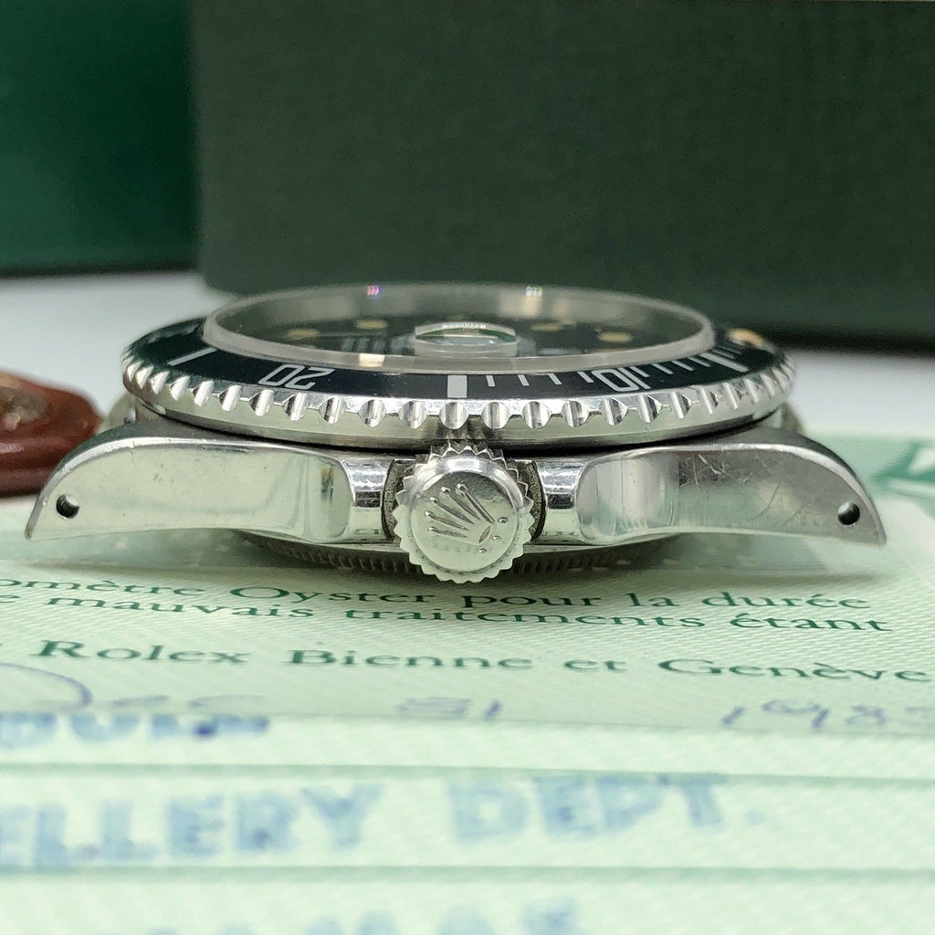 Vintage Rolex 16800 Submariner Pumpkin Matte dial Unpolished 1983 box & Papers