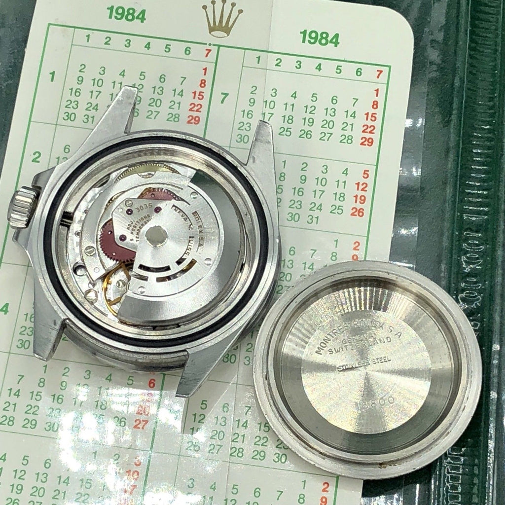 Vintage Rolex 16800 Submariner Pumpkin Matte dial Unpolished 1983 box & Papers