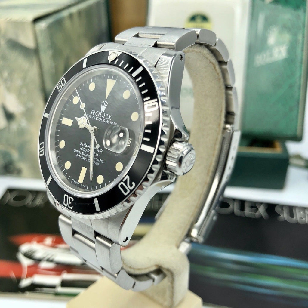 Vintage Rolex 16800 Submariner patina Matte dial Full Set 1983 box & Papers