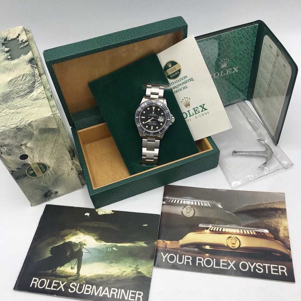 Vintage Rolex 16800 Submariner transitional Matte dial Fullset 1983 box & Papers