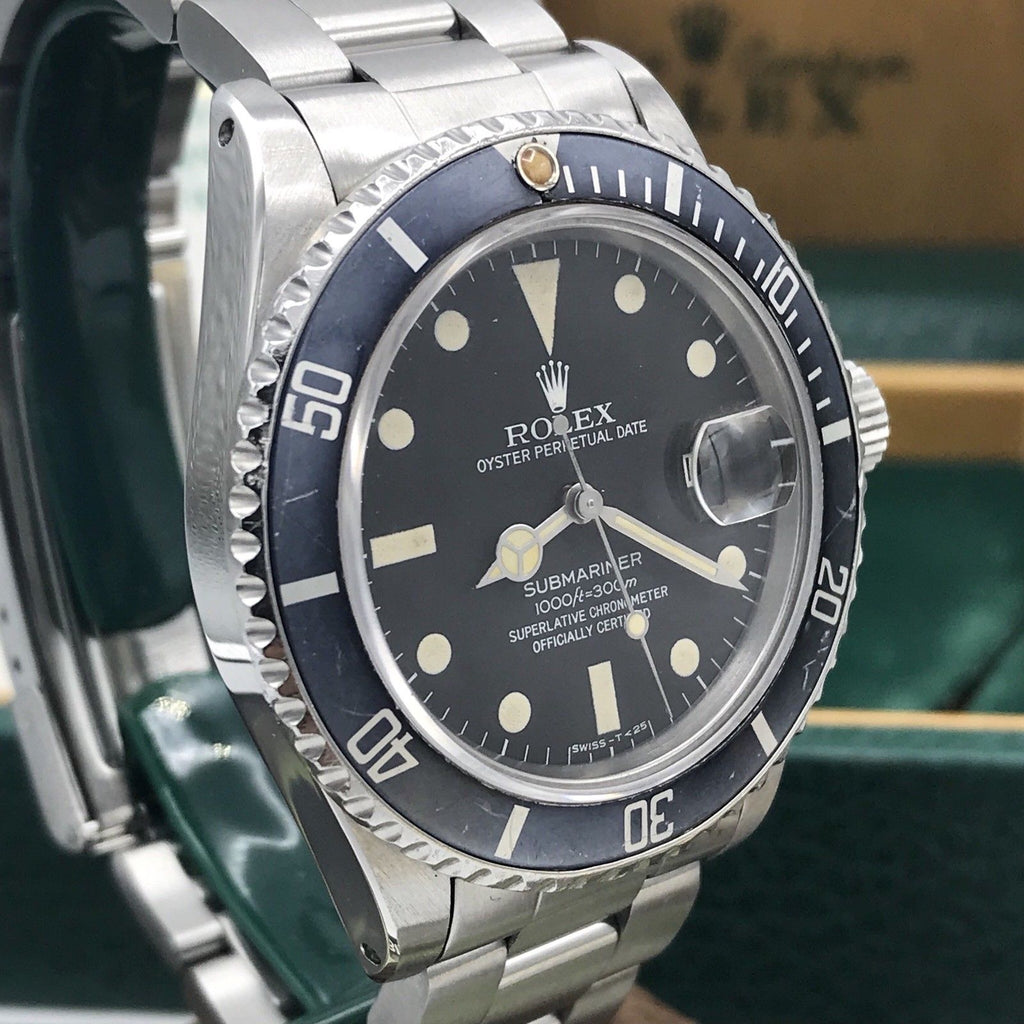 Vintage Rolex 16800 Submariner transitional Matte dial Fullset 1983 box & Papers