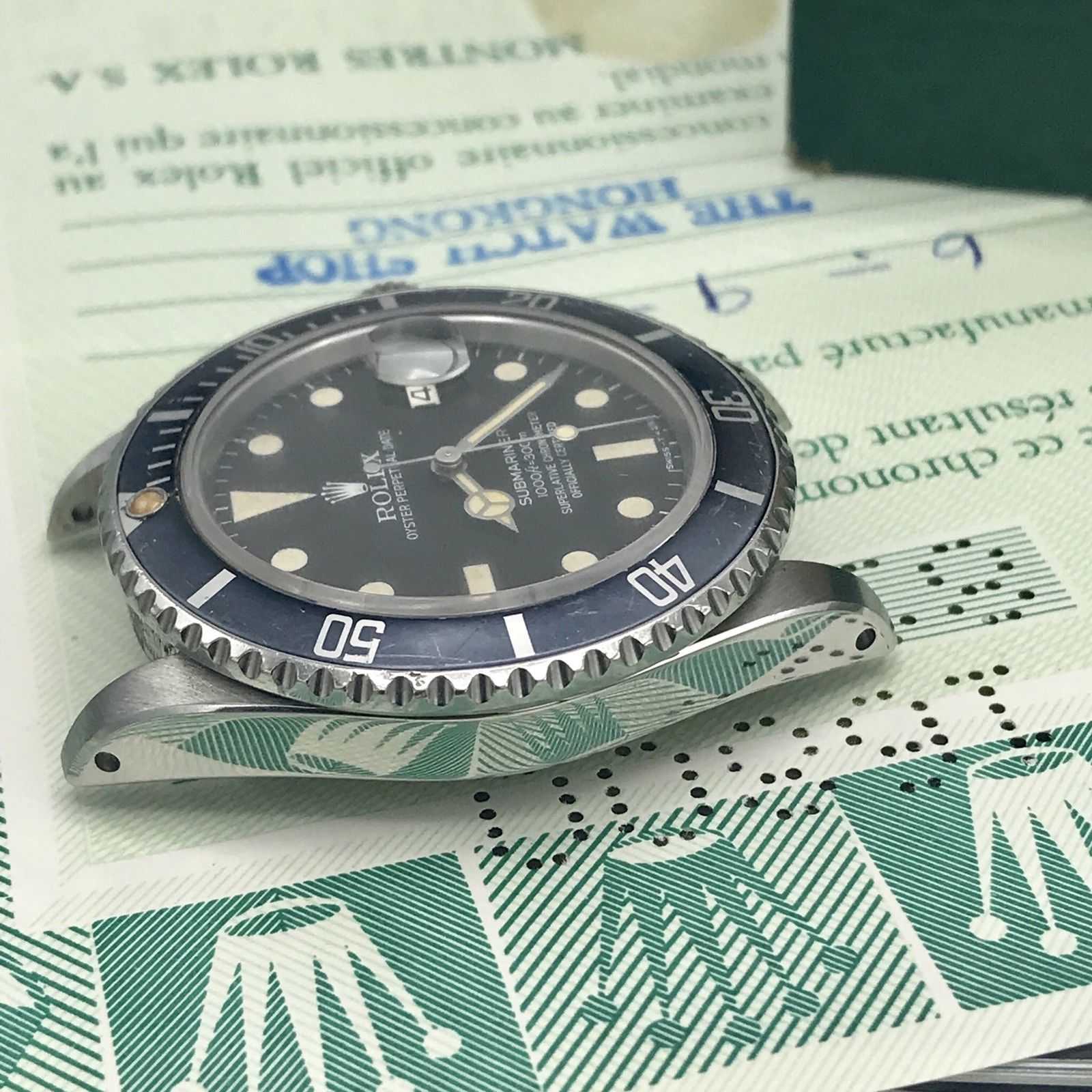 Vintage Rolex 16800 Submariner transitional Matte dial Fullset 1983 box & Papers