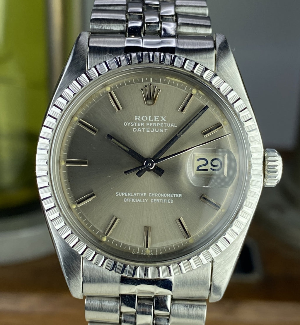 1977 Vintage Rolex 1603 Date just Original Gray Sigma Dial