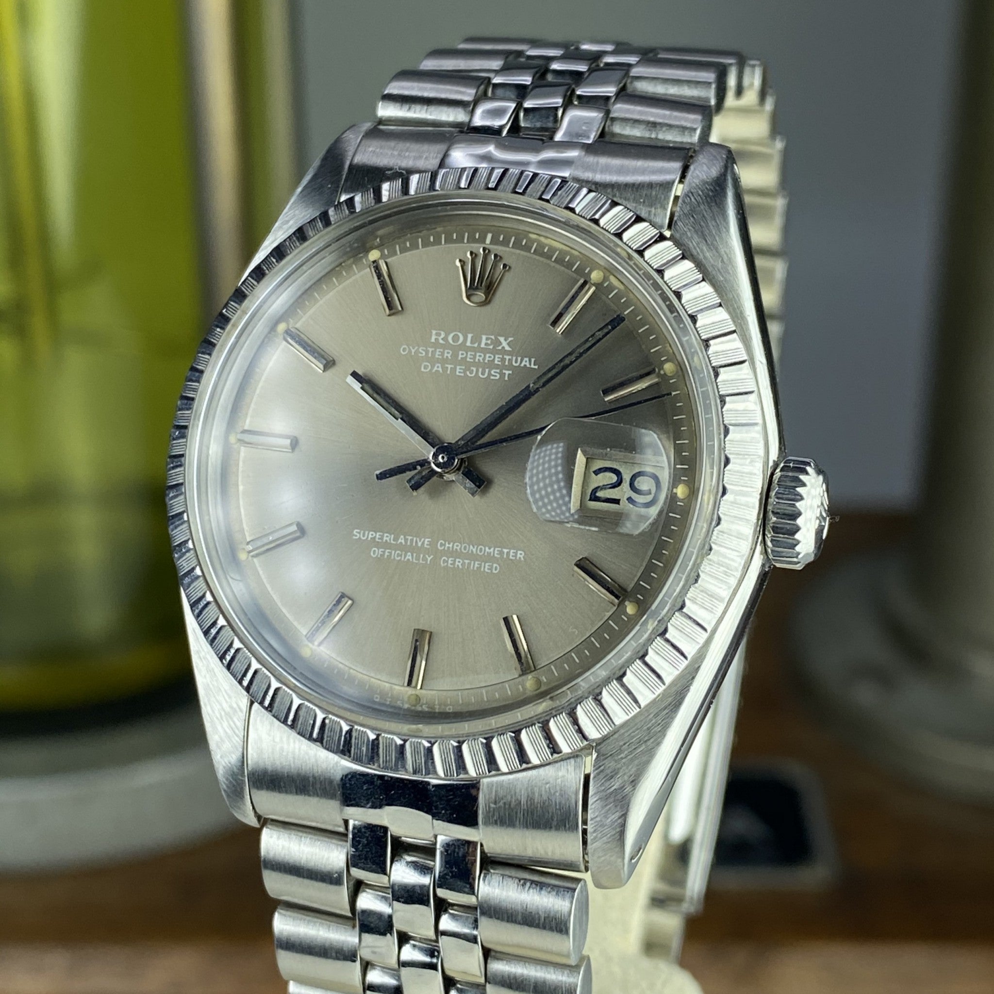 1977 Vintage Rolex 1603 Date just Original Gray Sigma Dial