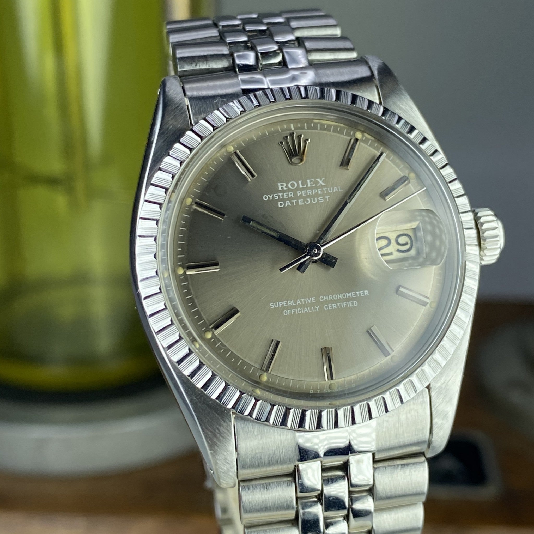 1977 Vintage Rolex 1603 Date just Original Gray Sigma Dial