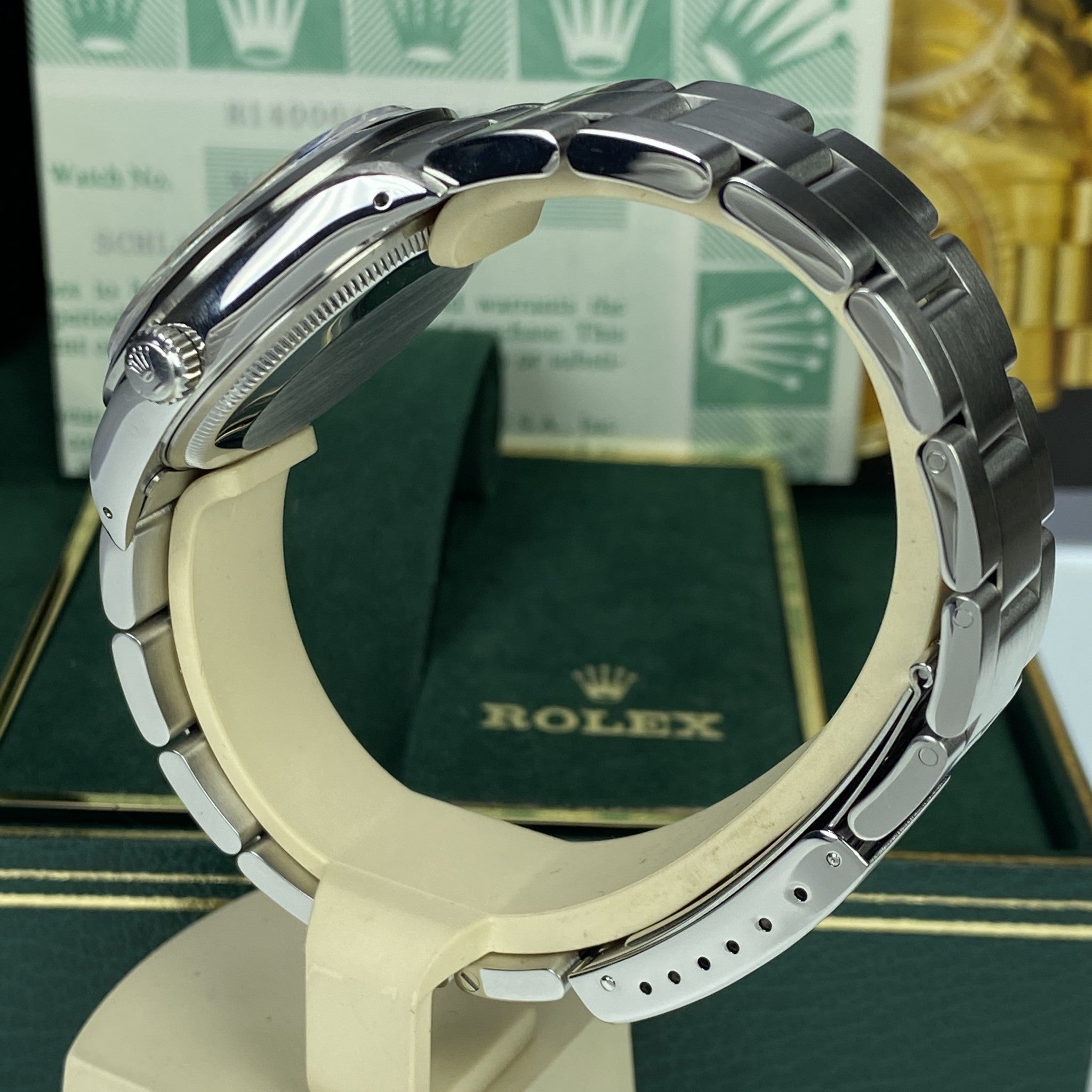 1991 Vintage Rolex Air-King 14000 Domino’s Pizza unique Patina Dial With Box & Papers