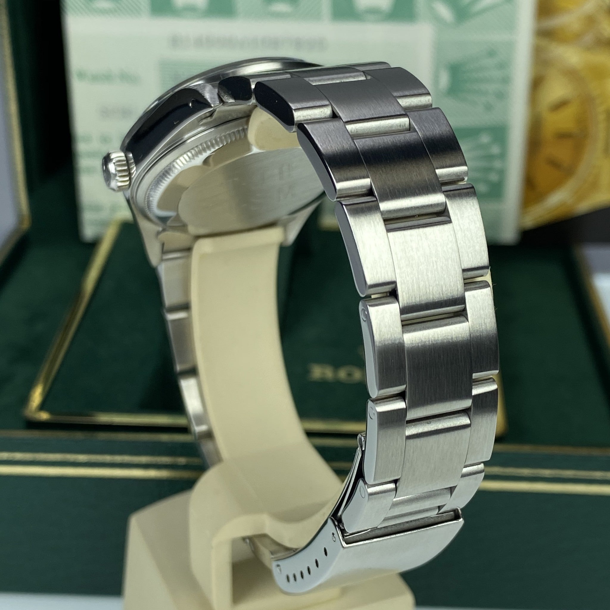 1991 Vintage Rolex Air-King 14000 Domino’s Pizza unique Patina Dial With Box & Papers