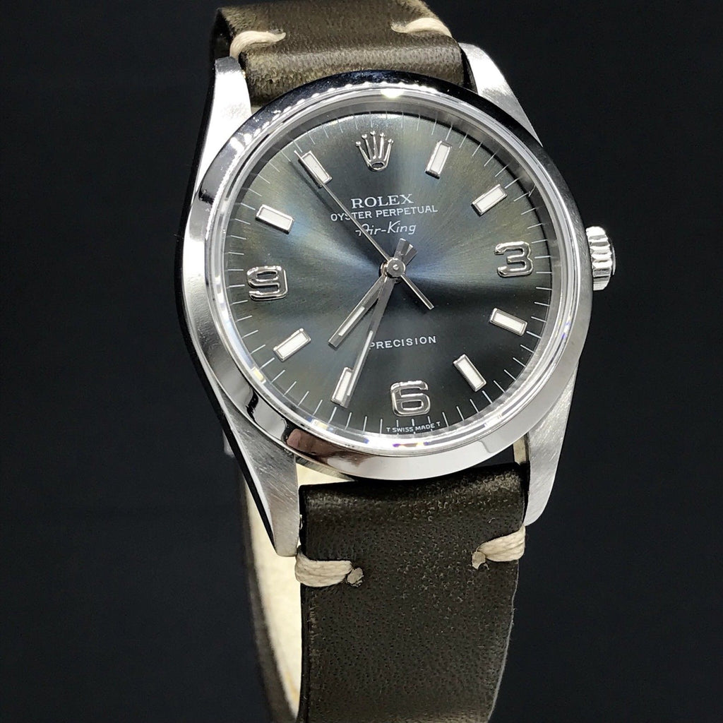 Vintage Rolex Air-King 14000 Real Tropical Blue Dial Stainless Steel 34mm 1997
