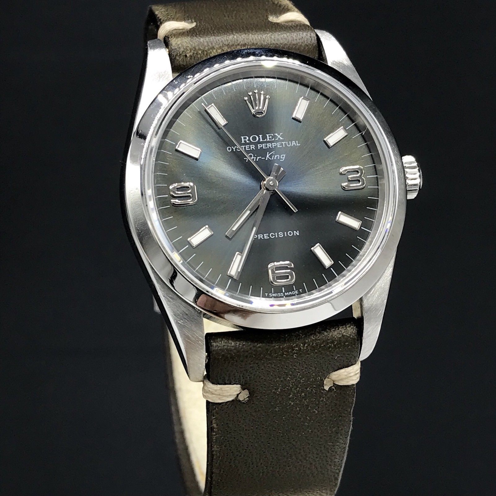 Vintage Rolex Air-King 14000 Real Tropical Blue Dial Stainless Steel 34mm 1997