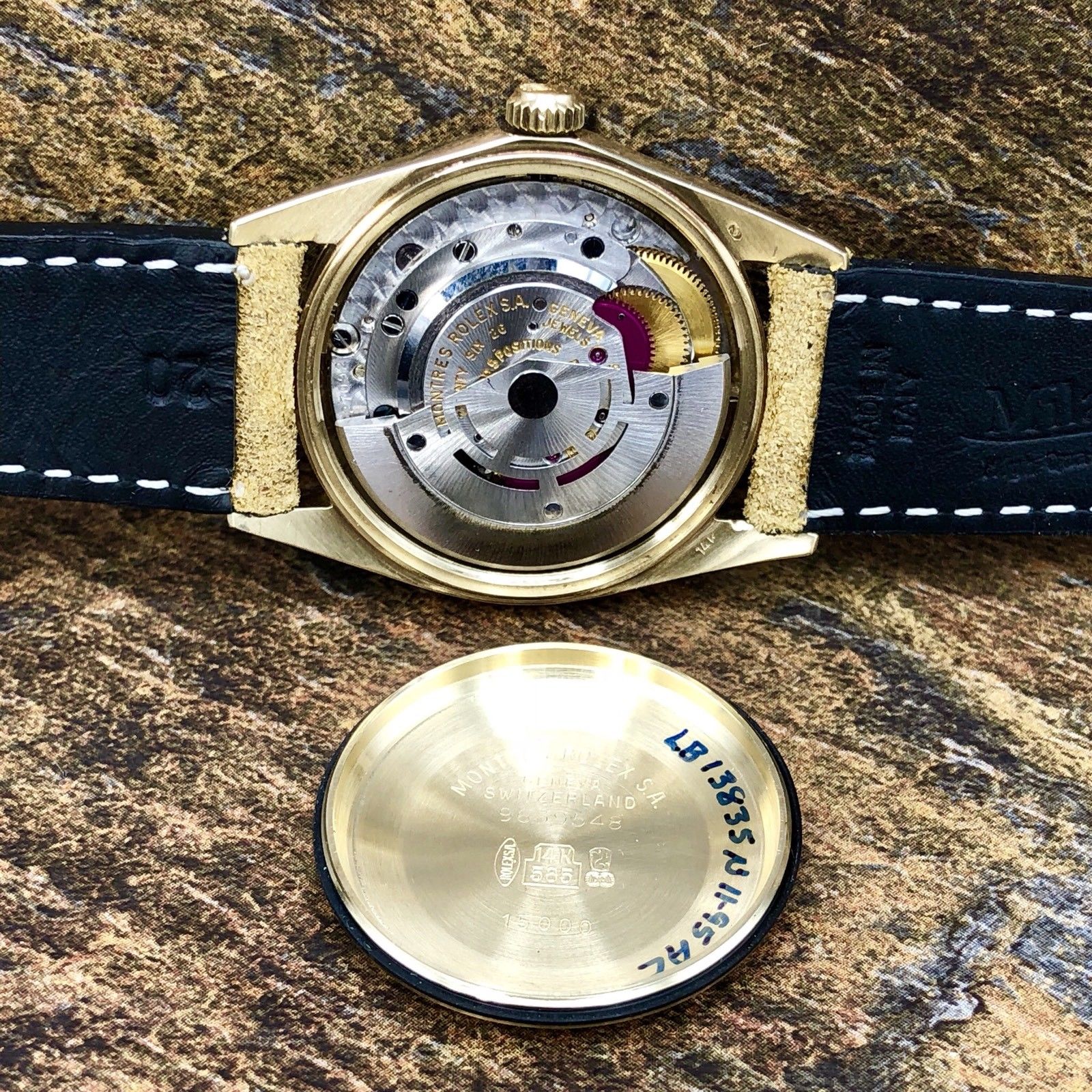 Vintage Rolex Date 1503 14k Chevrolet Engraving Tropical Dial 1970