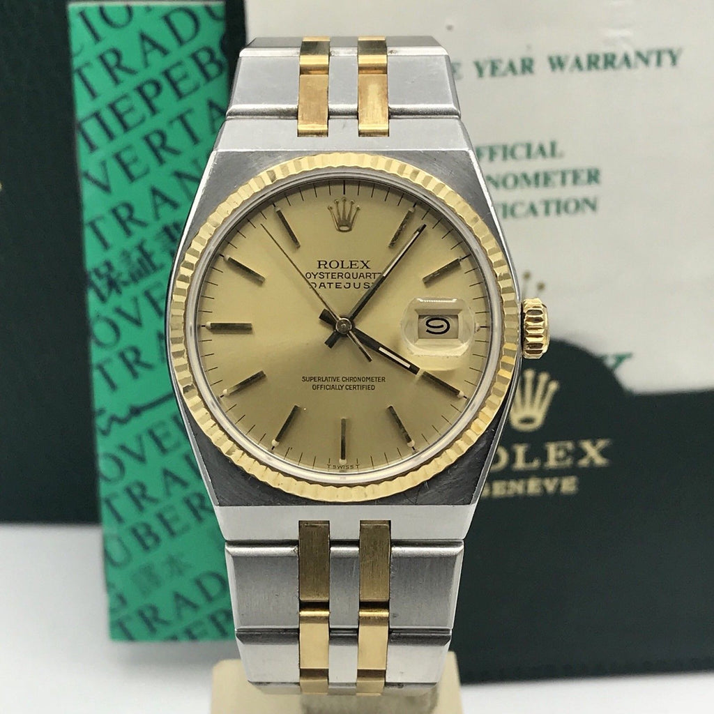 Vintage Rolex DateJust 17013 Oyster quartz Unpolished With box & Papers