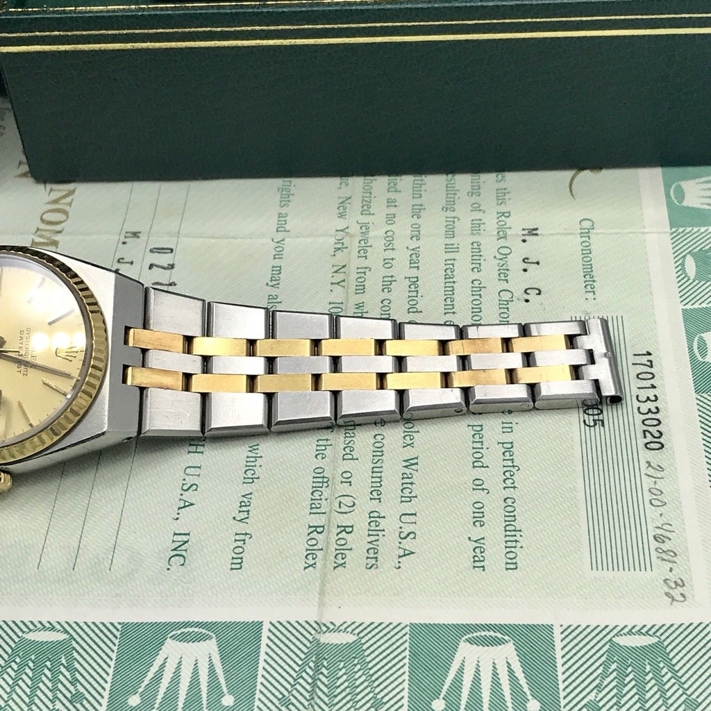 Vintage Rolex DateJust 17013 Oyster quartz Unpolished With box & Papers
