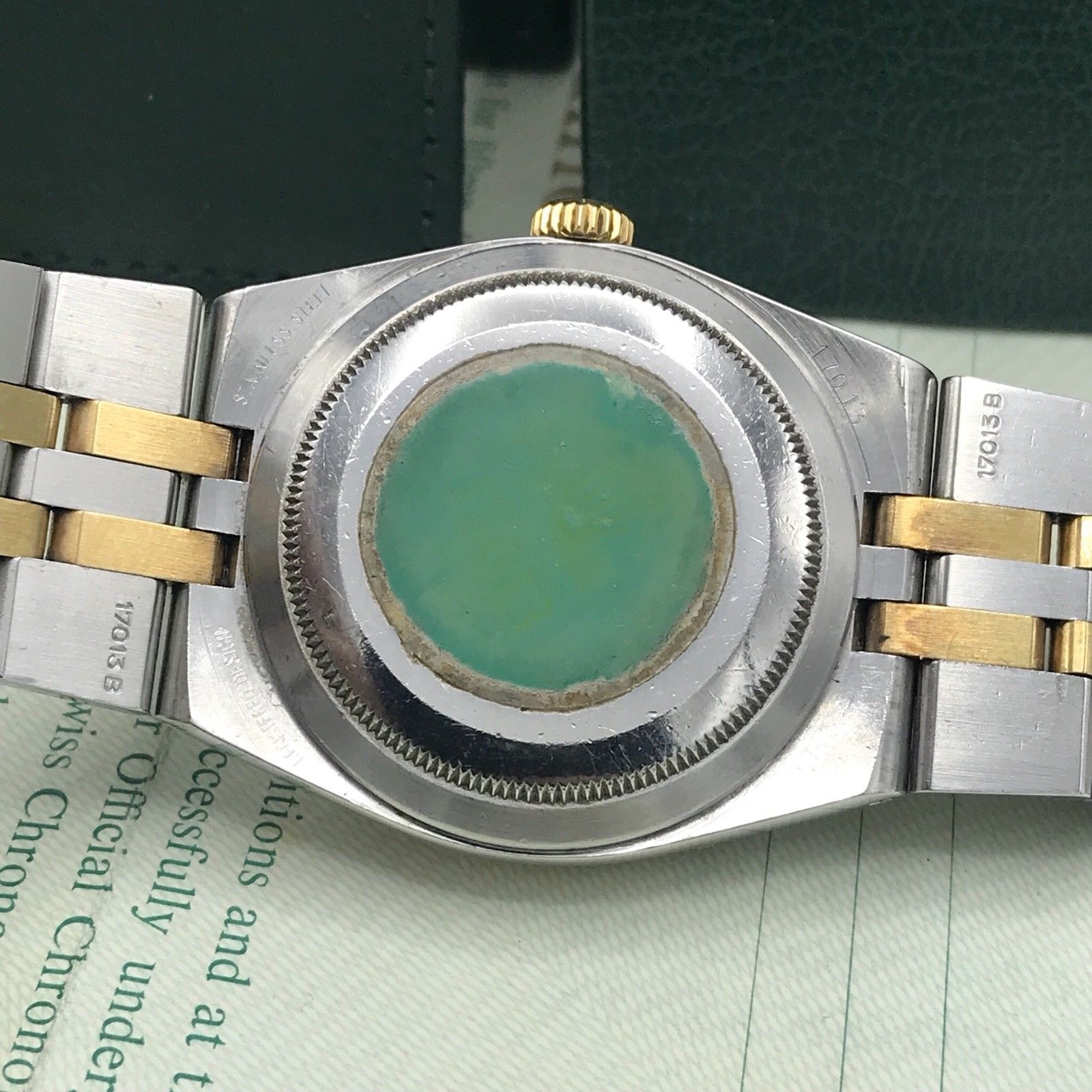 Vintage Rolex DateJust 17013 Oyster quartz Unpolished With box & Papers
