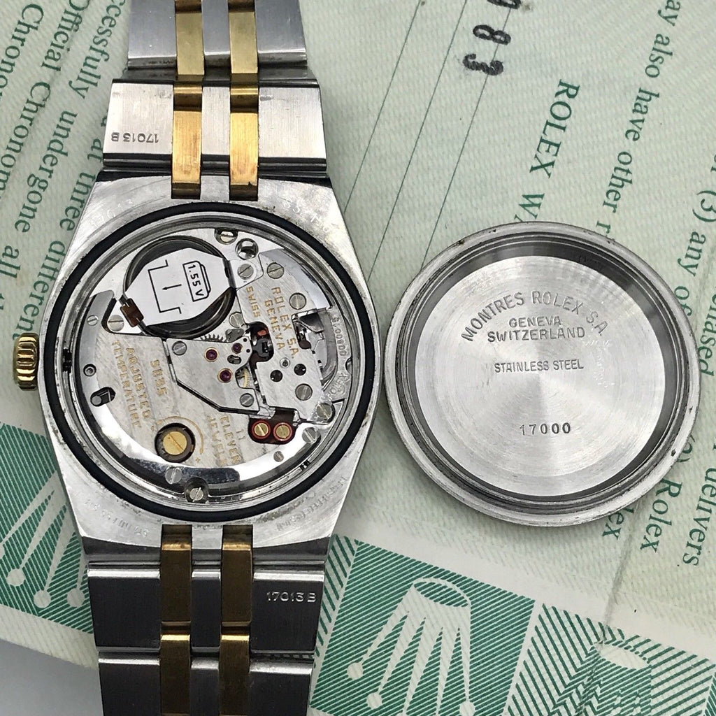 Vintage Rolex DateJust 17013 Oyster quartz Unpolished With box & Papers