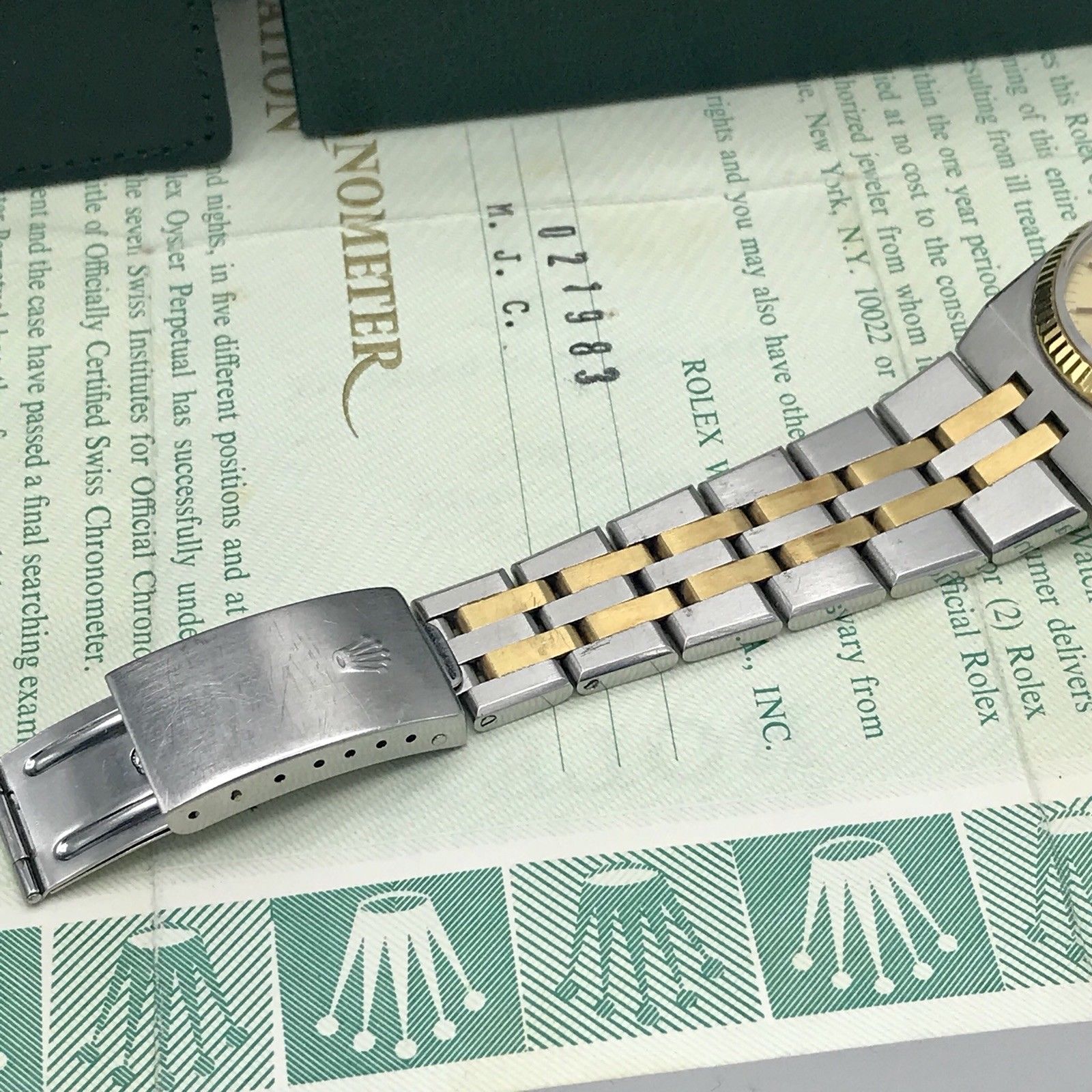 Vintage Rolex DateJust 17013 Oyster quartz Unpolished With box & Papers