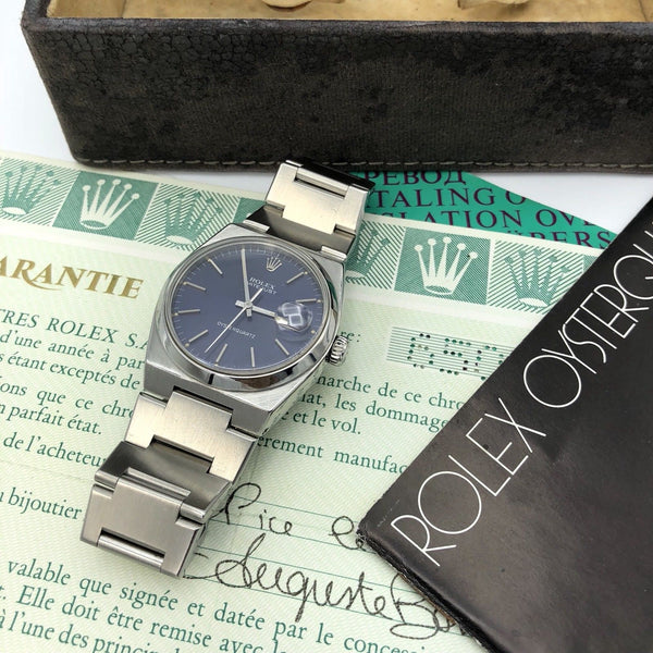 1980 Vintage Rolex DateJust Oyster quartz 17000 Blue Mk 1 Dial With box & Papers