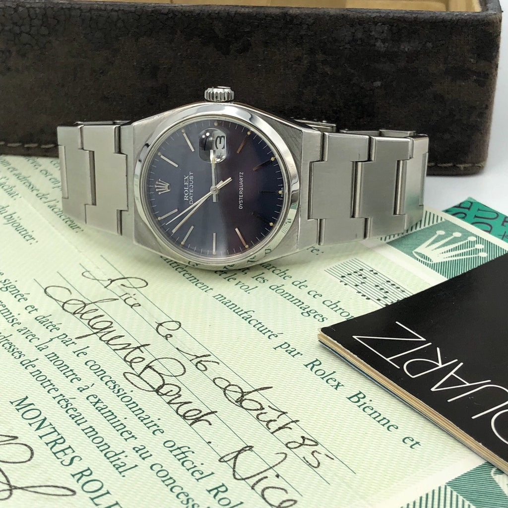 1980 Vintage Rolex DateJust Oyster quartz 17000 Blue Mk 1 Dial With box & Papers