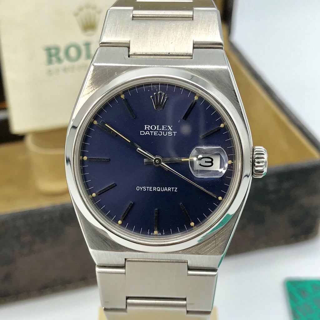 1980 Vintage Rolex DateJust Oyster quartz 17000 Blue Mk 1 Dial With box & Papers