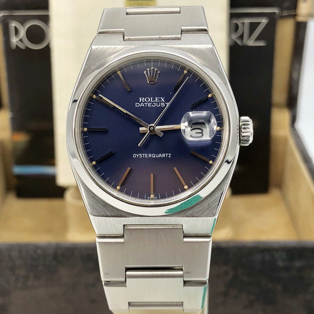 1980 Vintage Rolex DateJust Oyster quartz 17000 Blue Mk 1 Dial With box & Papers