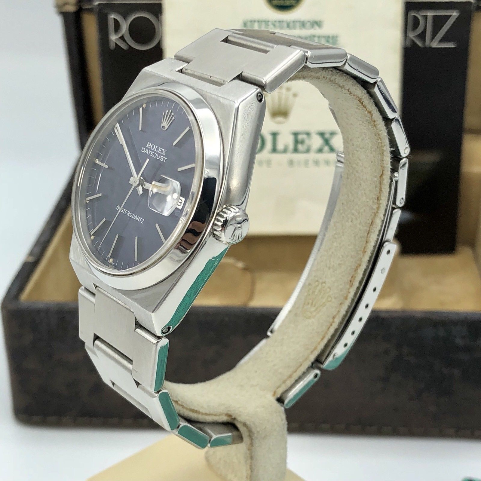 1980 Vintage Rolex DateJust Oyster quartz 17000 Blue Mk 1 Dial With box & Papers