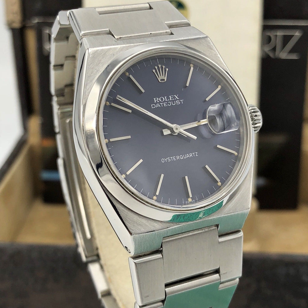 1980 Vintage Rolex DateJust Oyster quartz 17000 Blue Mk 1 Dial With box & Papers