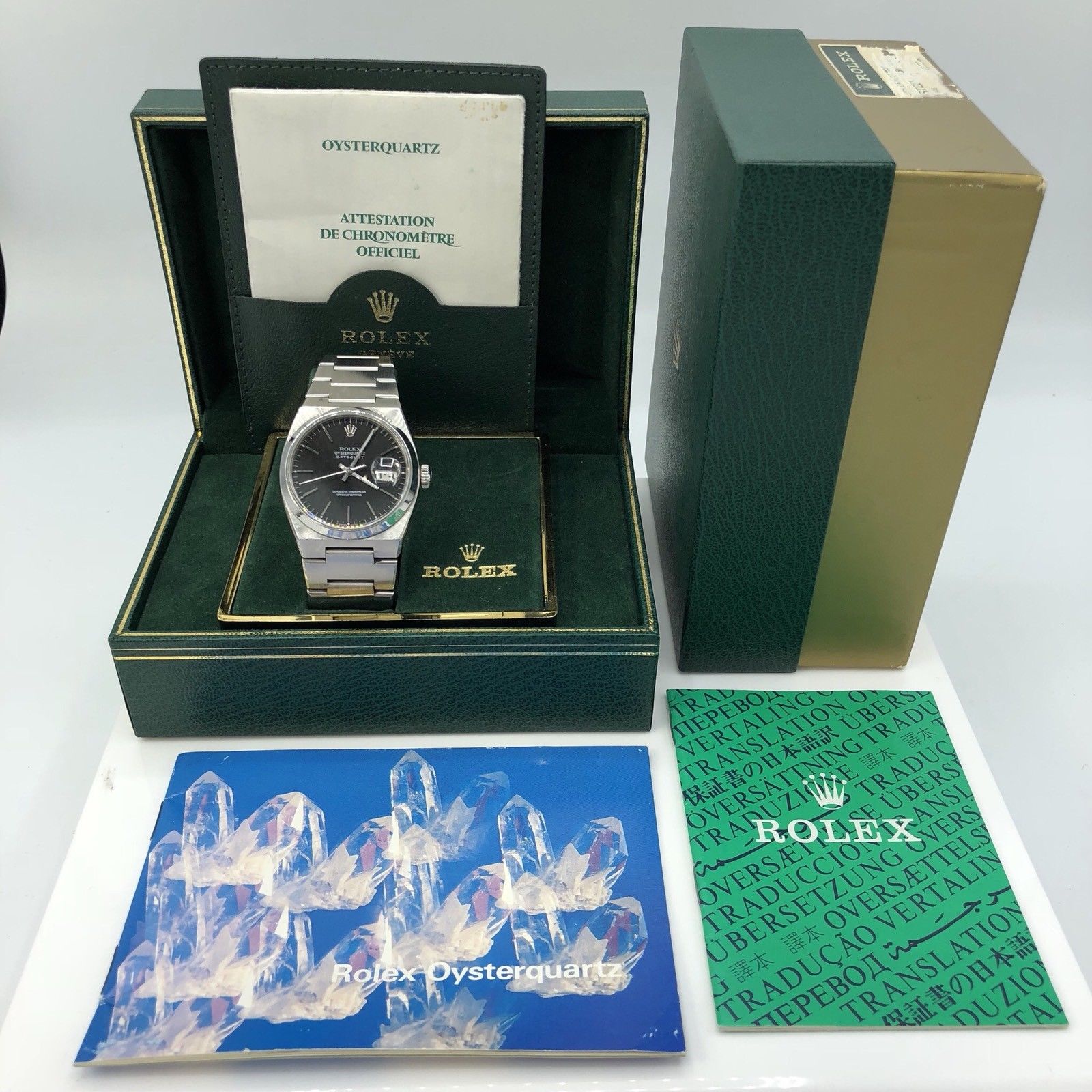 Vintage Rolex DateJust Oyster quartz 17000 Unpolished With box & Papers