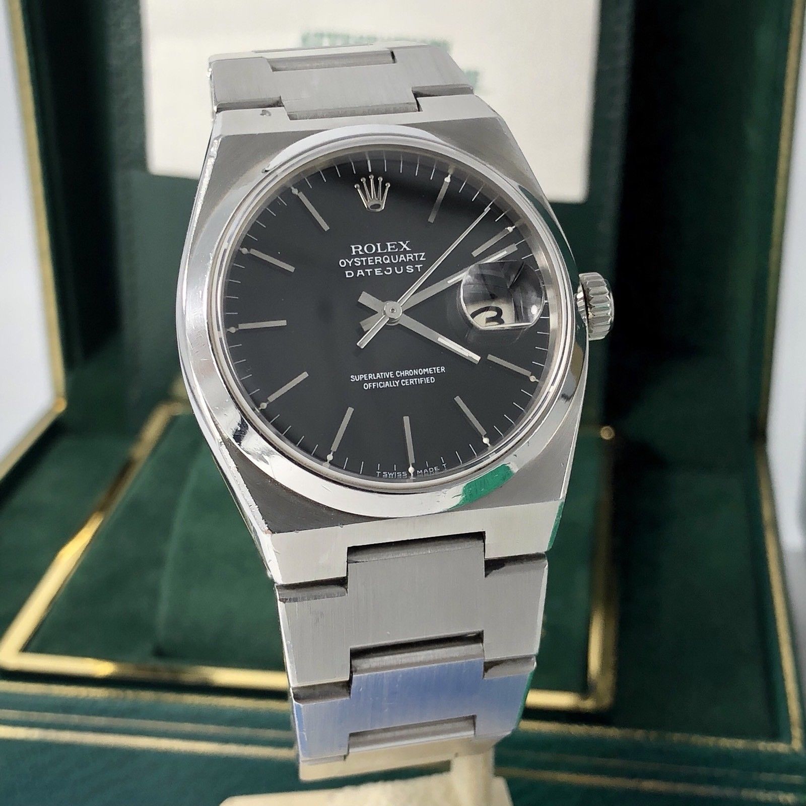 Vintage Rolex DateJust Oyster quartz 17000 Unpolished With box & Papers