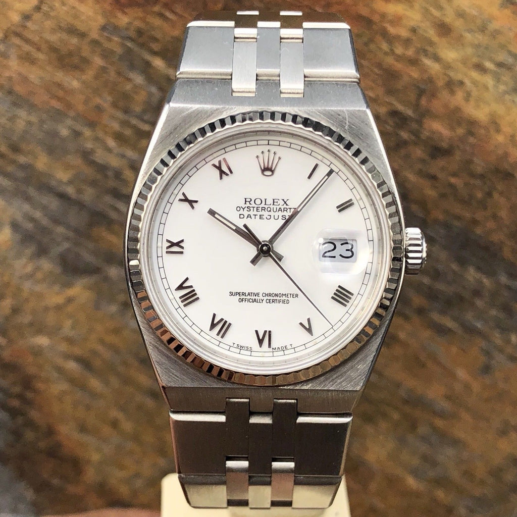 Vintage Rolex DateJust Oyster quartz 17014 Gold 18k Bezel Mint Condition