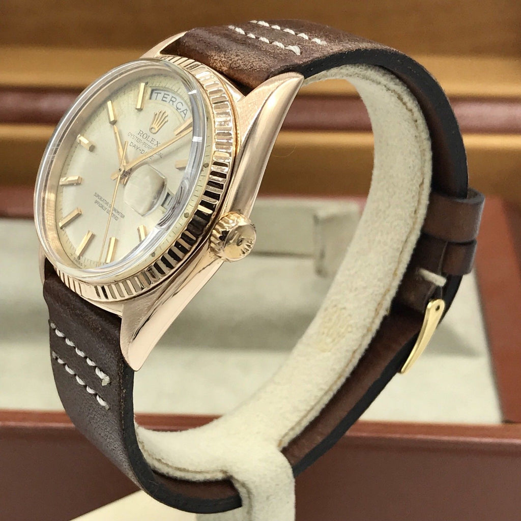 1964 Vintage Rolex Day Date 1803 Solid 18k Rose Pink Gold With Box