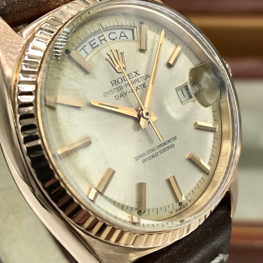 1964 Vintage Rolex Day Date 1803 Solid 18k Rose Pink Gold With Box