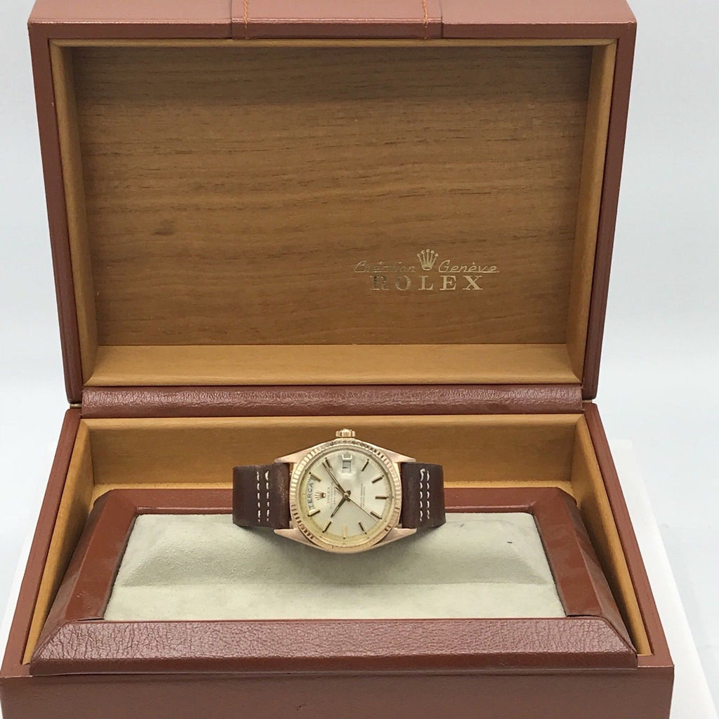 1964 Vintage Rolex Day Date 1803 Solid 18k Rose Pink Gold With Box