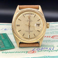 1967 Vintage Rolex Day Date 1807 Solid 18k Gold Linen Dial Papers Full Set