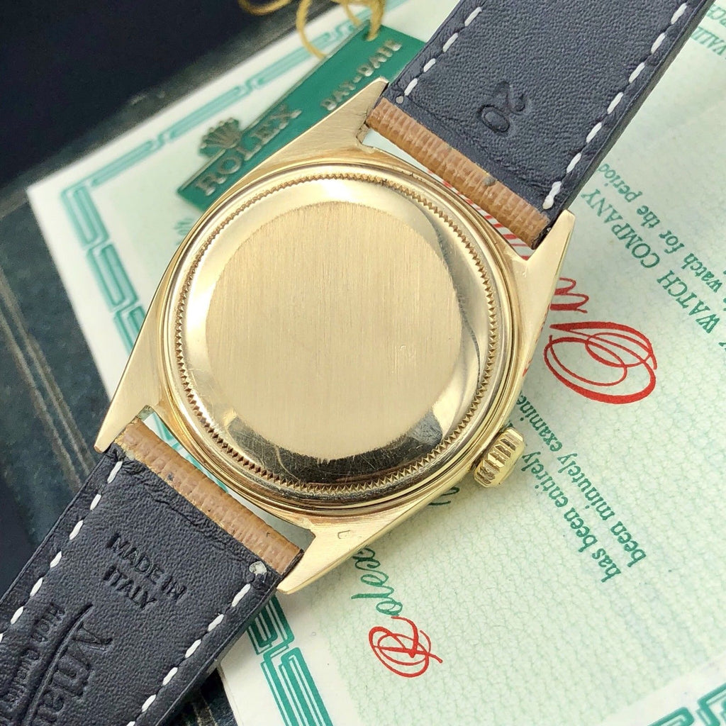 1967 Vintage Rolex Day Date 1807 Solid 18k Gold Linen Dial Papers Full Set
