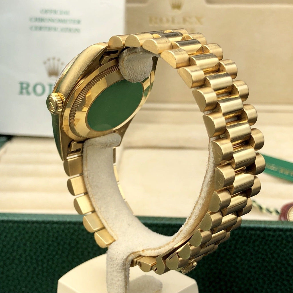 Vintage Rolex Day Date 18238 Solid 18k Gold Onyx Dial Unpolished Papers Full Set
