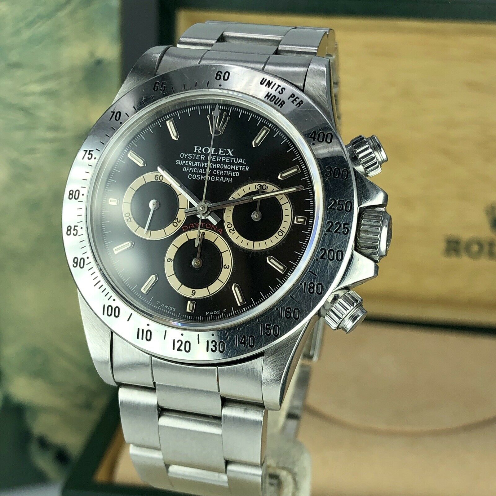 Vintage Rolex Daytona 16520 Patrizzi Inverted 6 Dial zenith 1989 L4 Serial W Box