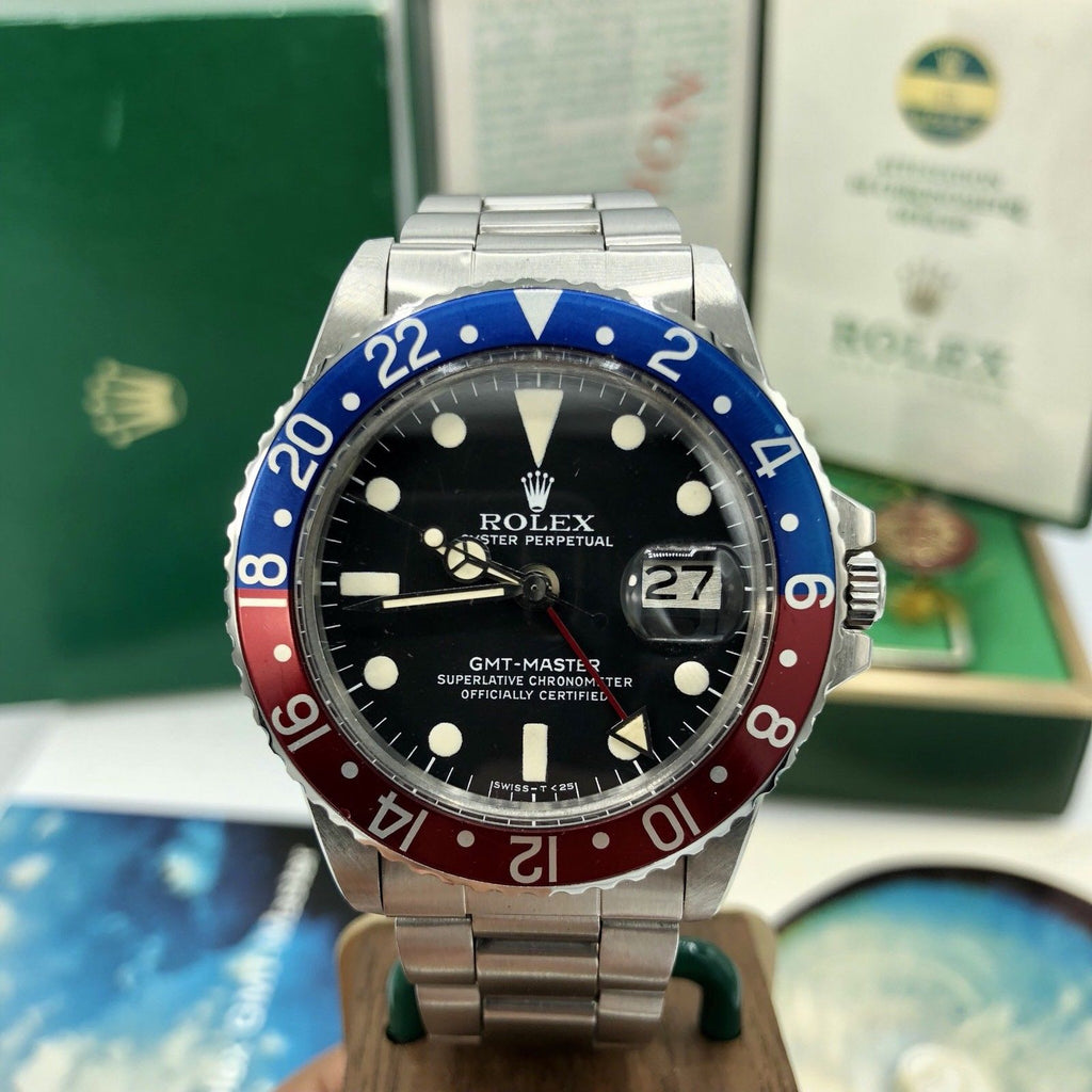 Vintage Rolex GMT Master 1675 Last Generation Full Set Punch Papers Box 1979